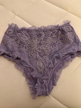 Free People Lavender Lace Ruffle Bikini Bottom XS